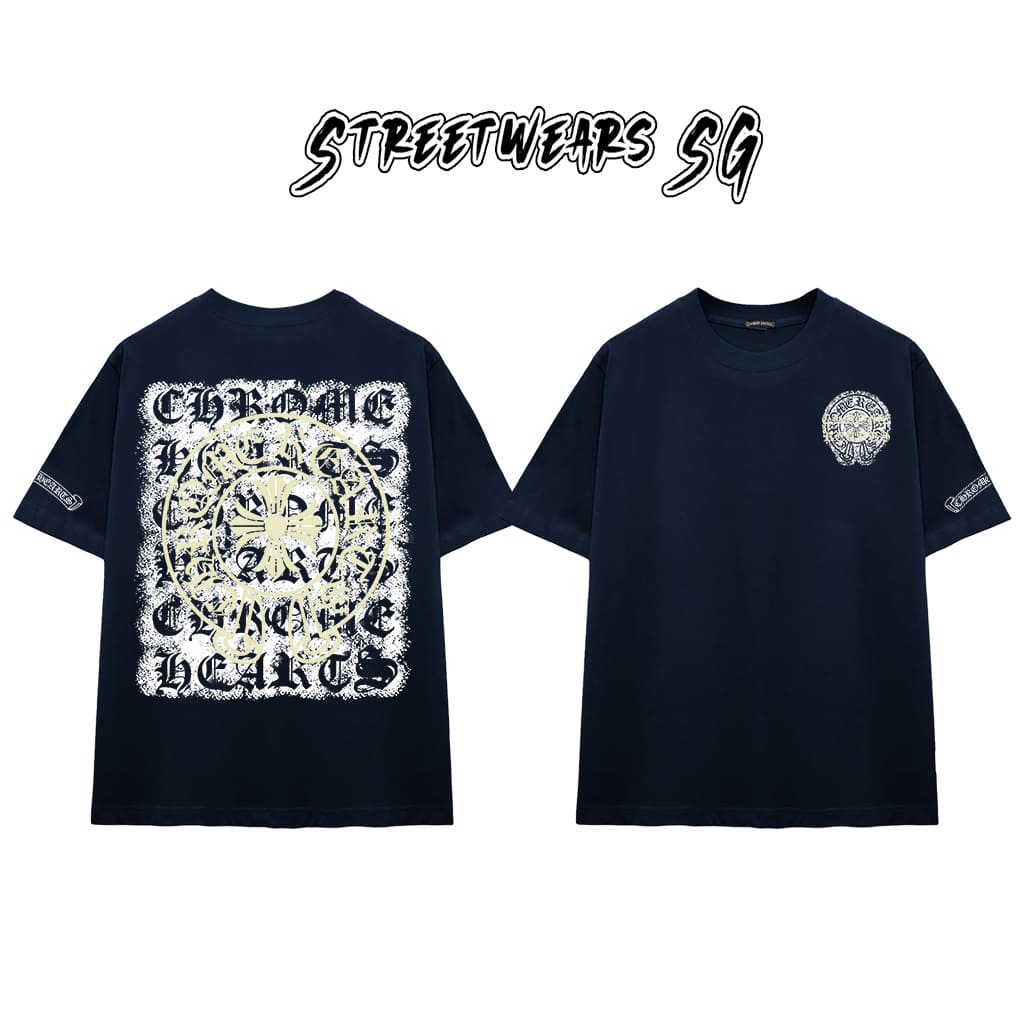 Áo Thun Chrome Spray Cluster Cross Cotton Cao Cấp Form Rộng Unisex - Streetwears SG - CH78