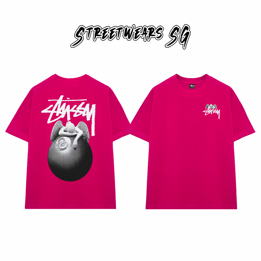 Áo Thun Stussy Angel 8 Ball Cotton Cao Cấp Form Rộng Unisex Streetwears SG – STU055