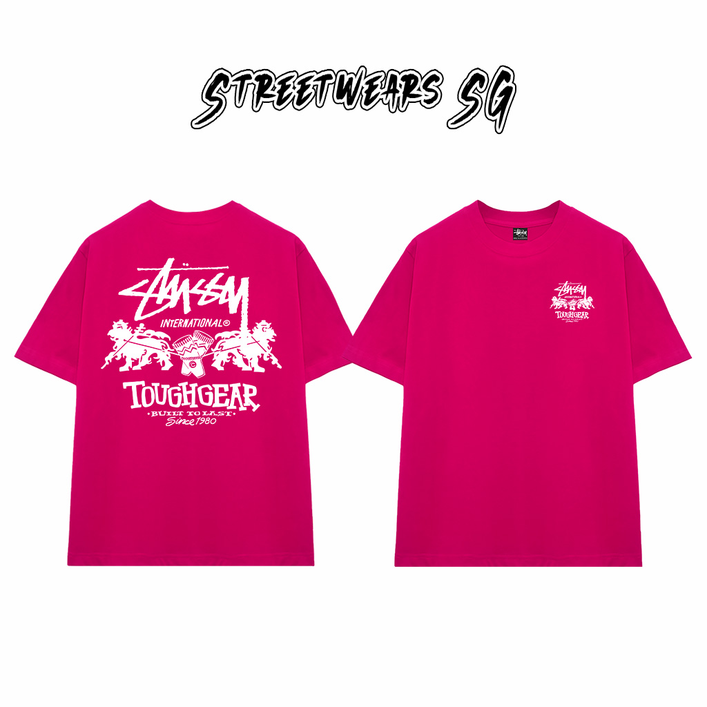 Áo Thun Stussy Tough Gear Lions Cotton Cao Cấp Form Rộng Unisex Streetwears SG – STU027