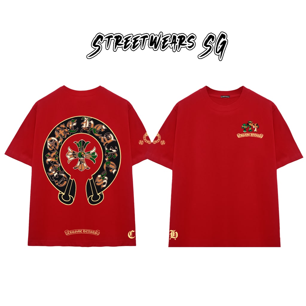 Áo Thun Chrome Heart Colorful Camo Emblem Cotton Cao Cấp Form Rộng Unisex - Streetwears SG - CH21