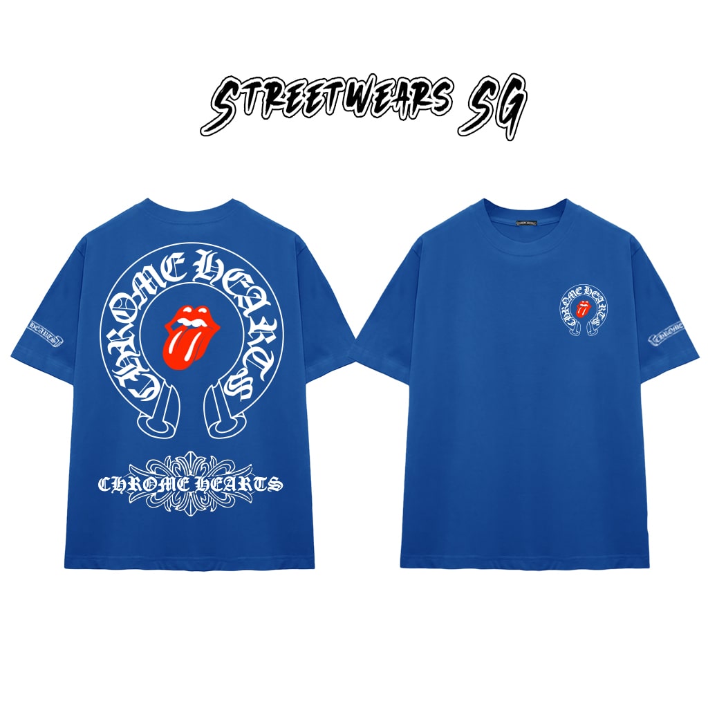 Áo Thun Chrome Heart Lick Tongue Gothic Cross Cotton Cao Cấp Form Rộng Unisex - Streetwears SG - CH32
