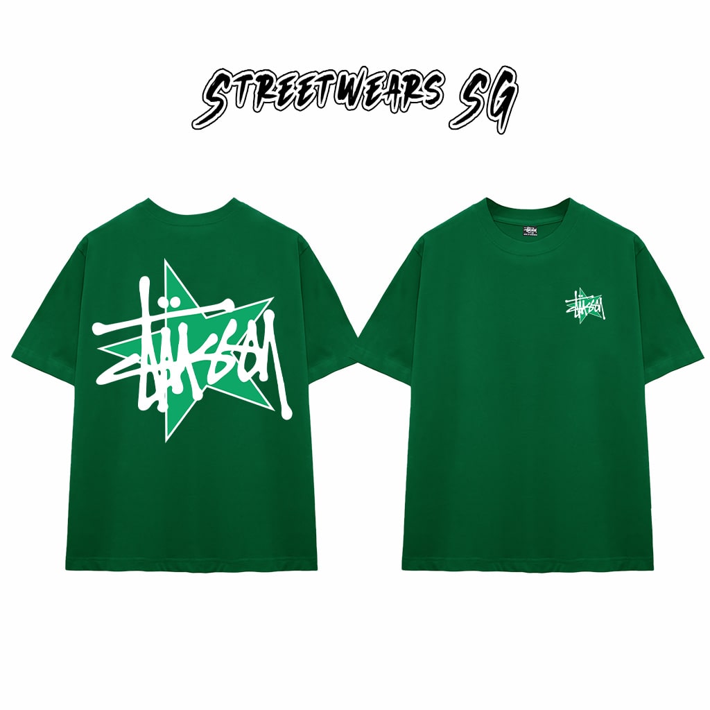 Áo Thun Stu Green Star Tee Cao Cấp Form Rộng - Streetwears SG - STU27