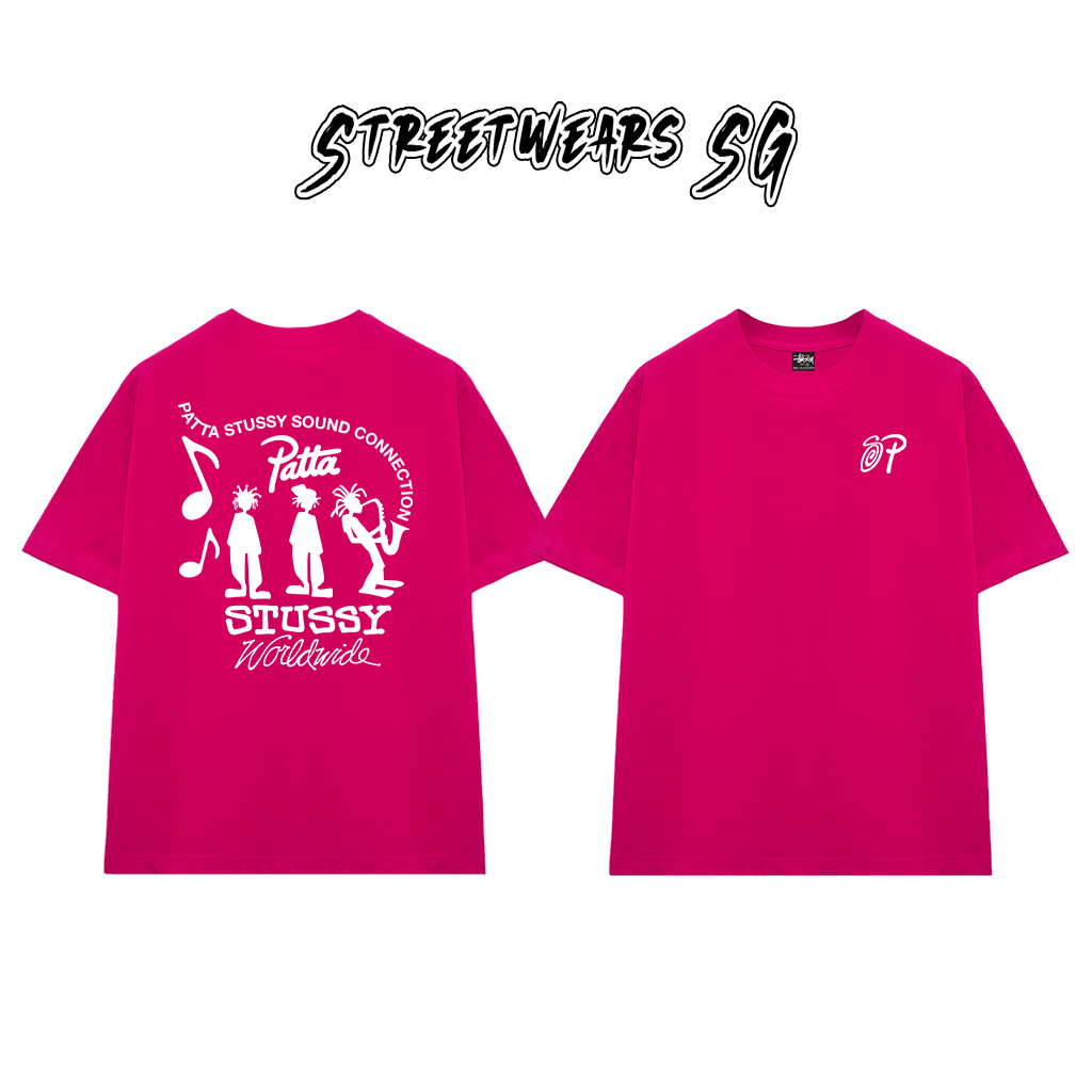 Áo Thun Stussy x Patta Sound Connection Cotton Cao Cấp Form Rộng Unisex Streetwears SG – STU017