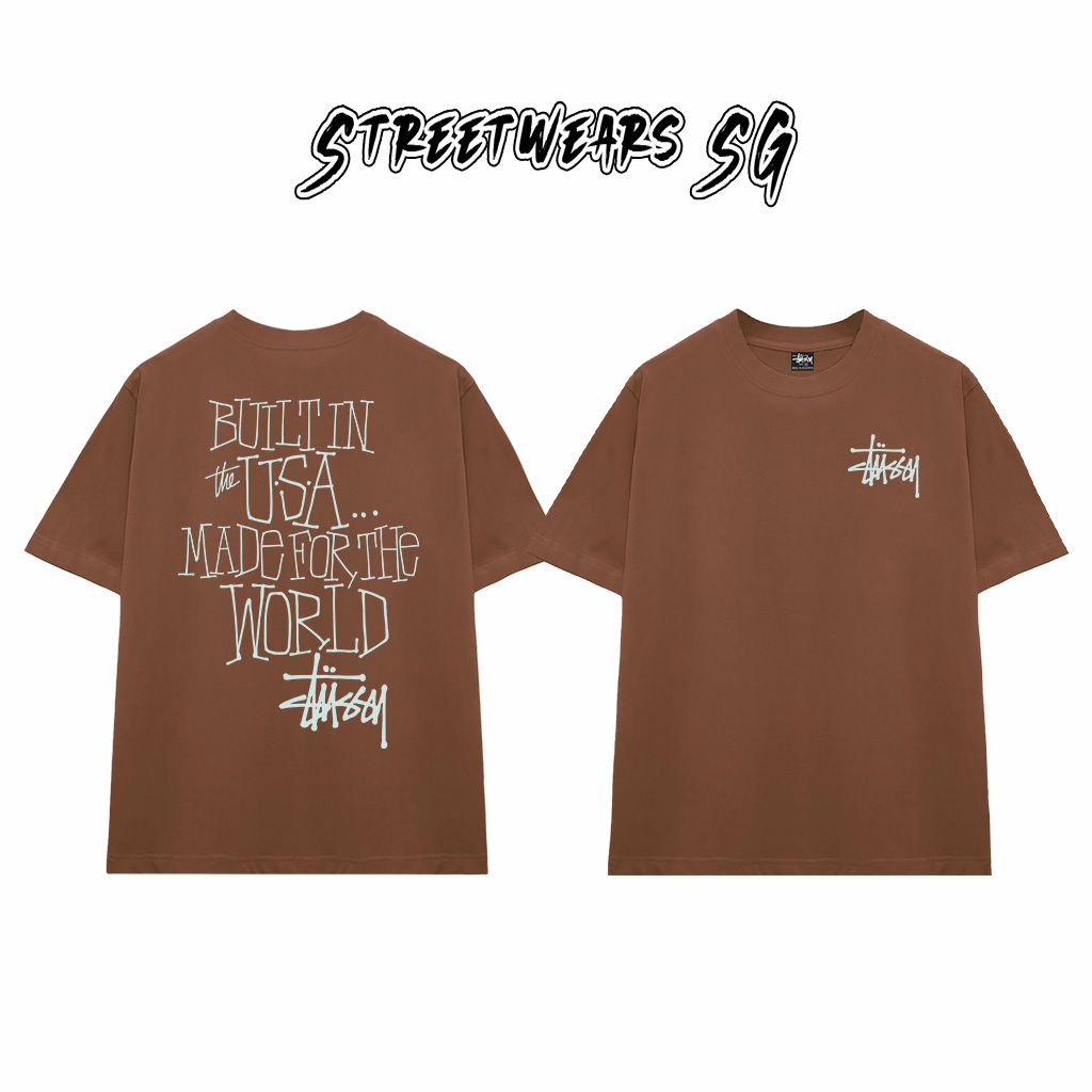 Áo Thun Stussy Built In USA Made For The World Cotton Cao Cấp Form Rộng Unisex Streetwears SG – STU061
