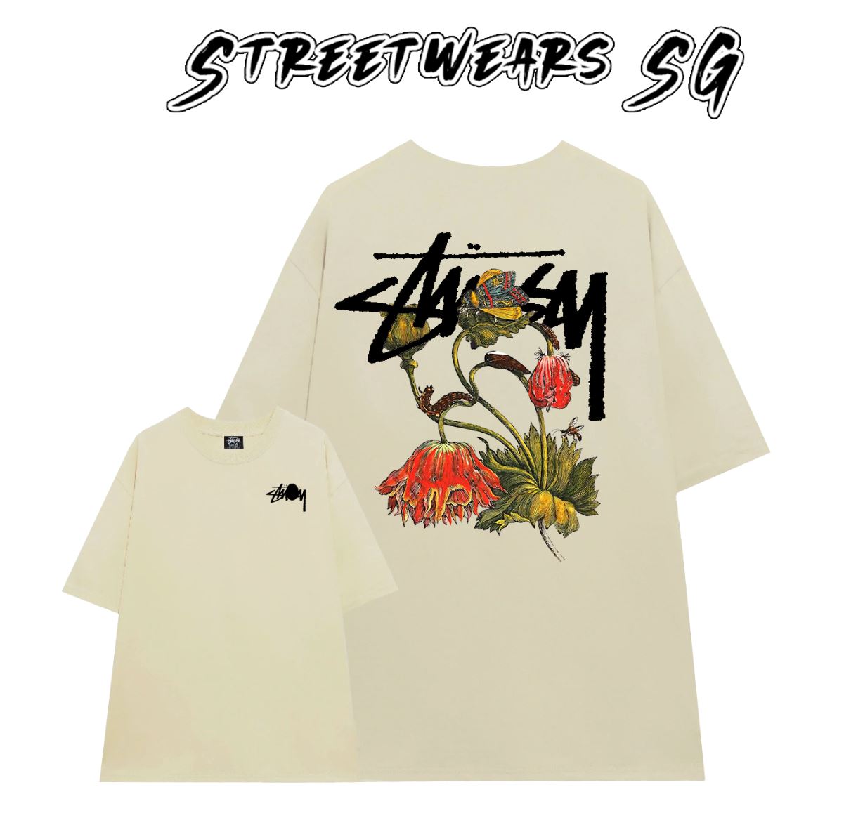 Áo thun Basic Stussy WITHERED FLOWER Tee - Streetwears SG - STU-17