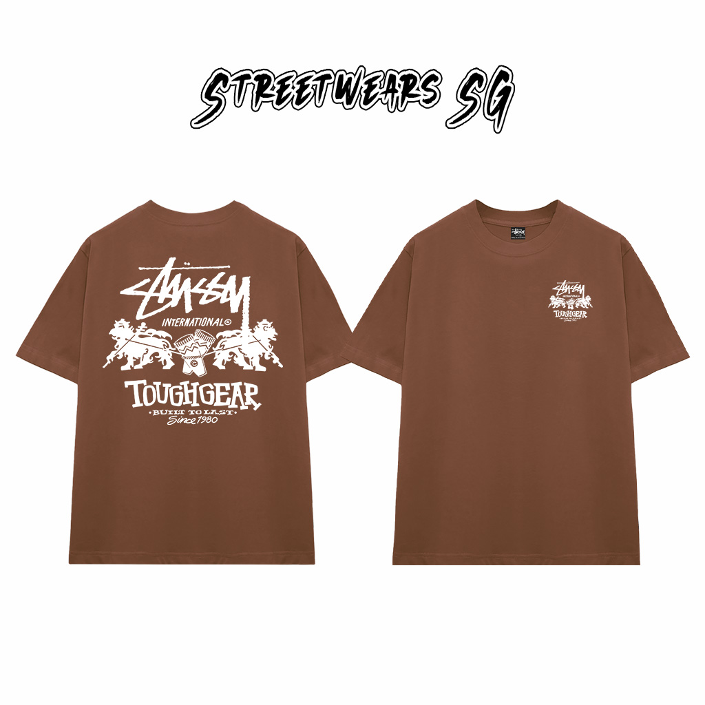 Áo Thun Stussy Tough Gear Lions Cotton Cao Cấp Form Rộng Unisex Streetwears SG – STU027