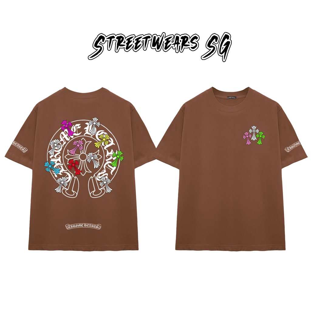 Áo Thun Chrome Heart Pop Art Cross Gothic Cotton Cao Cấp Form Rộng Unisex - Streetwears SG - CH47