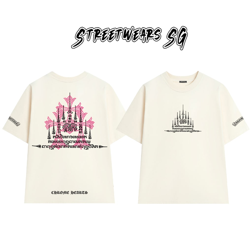 Áo Thun Chrome Gothic Yak Sant Pink Cotton Cao Cấp Form Rộng Unisex - Streetwears SG - CH82