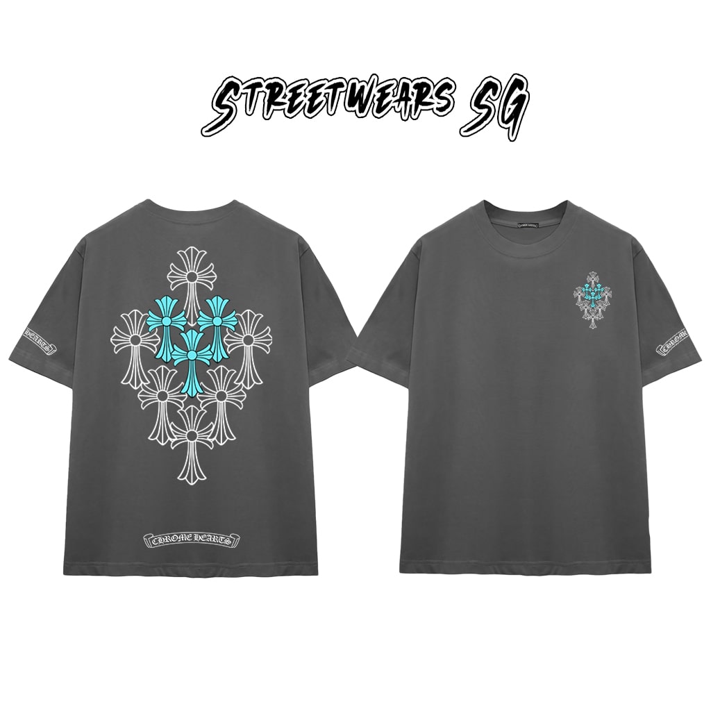 Áo Thun Chrome Snowflake Cross Scripts Cotton Cao Cấp Form Rộng Unisex - Streetwears SG - CH70