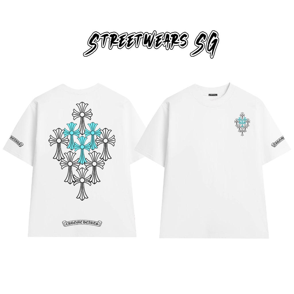 Áo Thun Chrome Snowflake Cross Scripts Cotton Cao Cấp Form Rộng Unisex - Streetwears SG - CH70