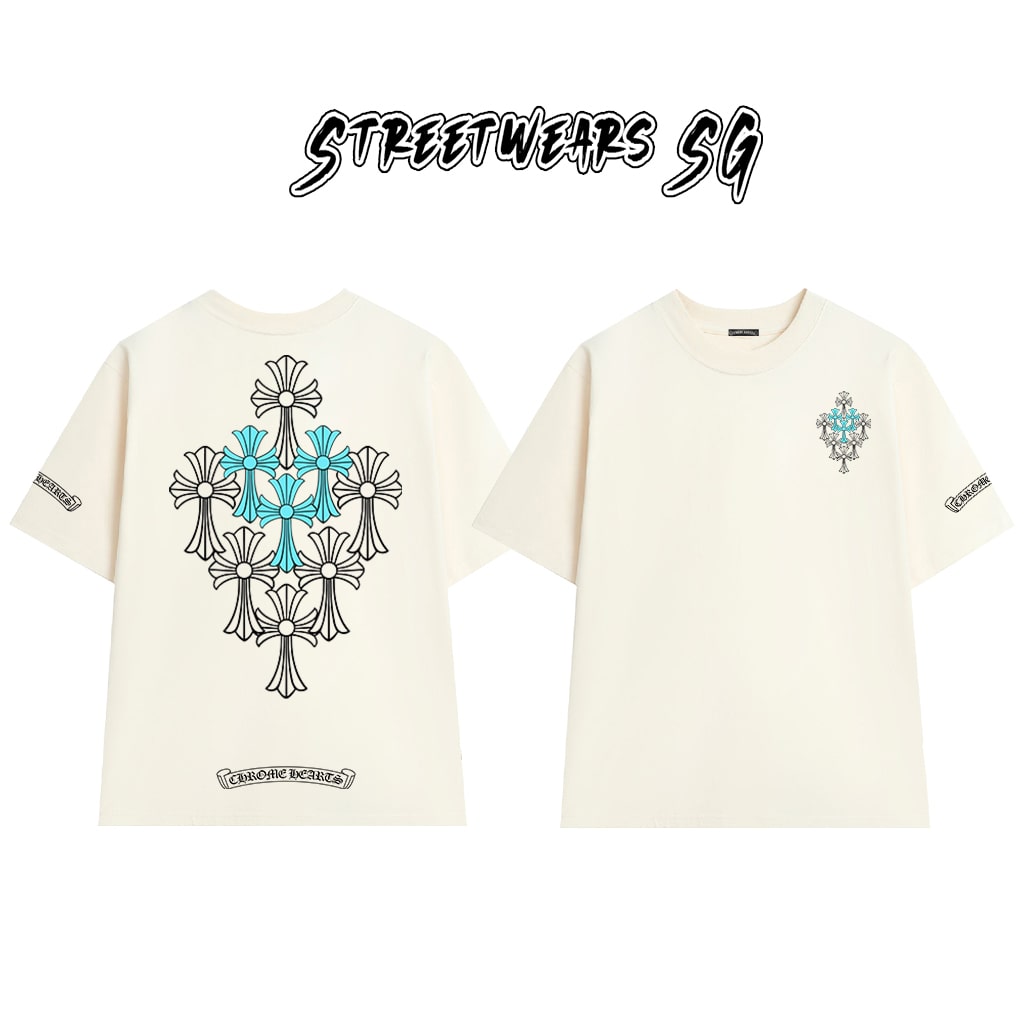 Áo Thun Chrome Snowflake Cross Scripts Cotton Cao Cấp Form Rộng Unisex - Streetwears SG - CH70