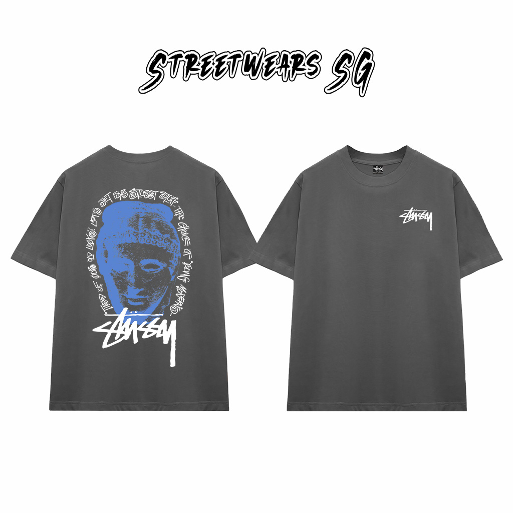 Áo Thun Stussy Classical Head Graphic Cotton Cao Cấp Form Rộng Unisex Streetwears SG – STU004