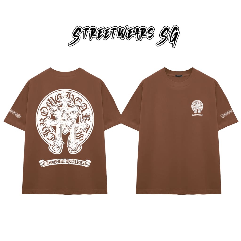 Áo Thun Chrome Medieval Cross Cotton Cao Cấp Form Rộng Unisex - Streetwears SG - CH101