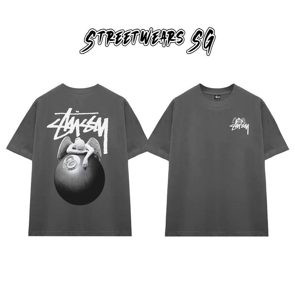 Áo Thun Stussy Angel 8 Ball Cotton Cao Cấp Form Rộng Unisex Streetwears SG – STU055