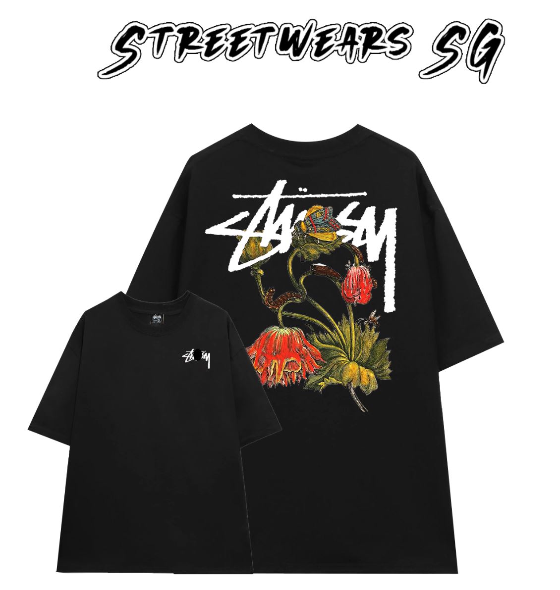 Áo thun Basic Stussy WITHERED FLOWER Tee - Streetwears SG - STU-17