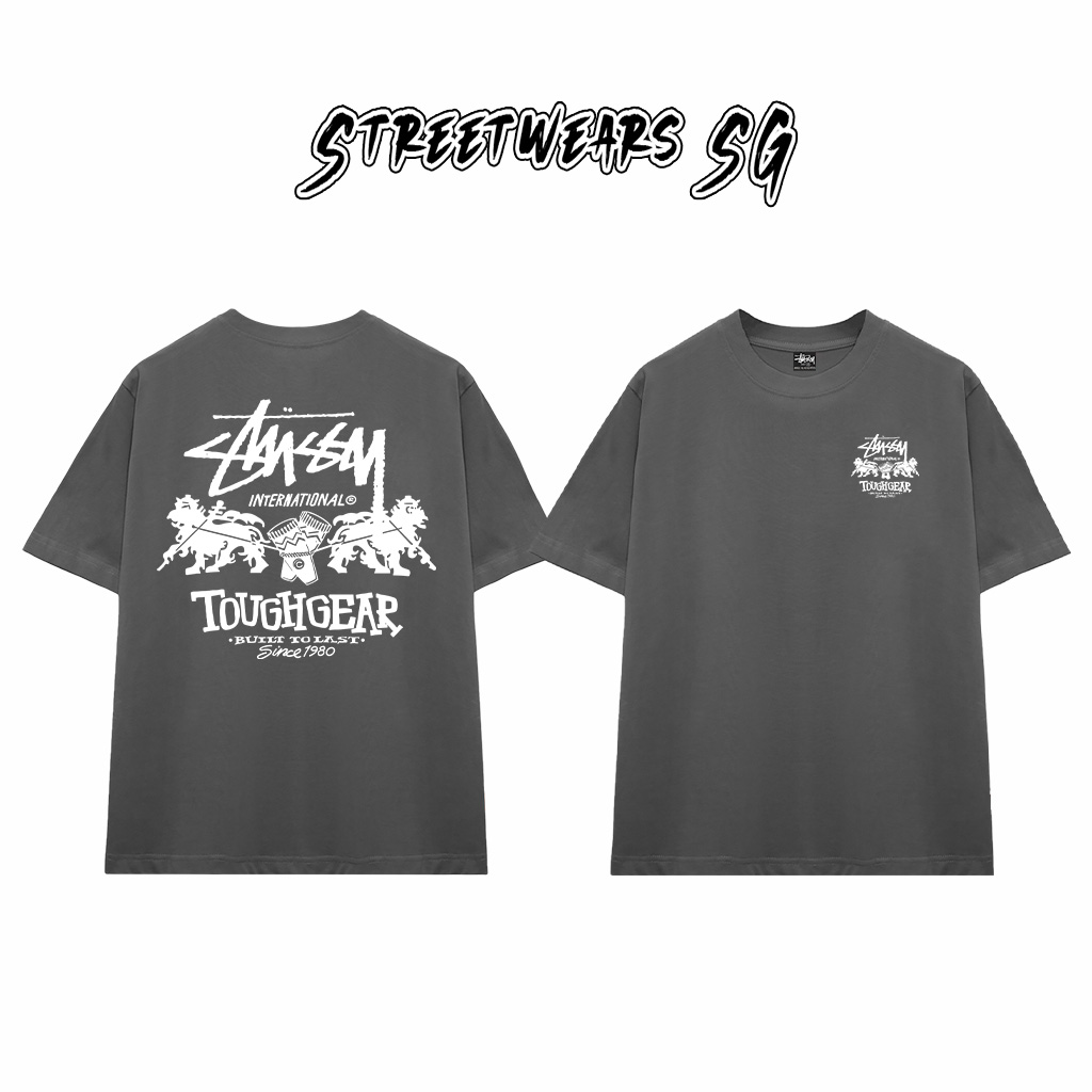 Áo Thun Stussy Tough Gear Lions Cotton Cao Cấp Form Rộng Unisex Streetwears SG – STU027