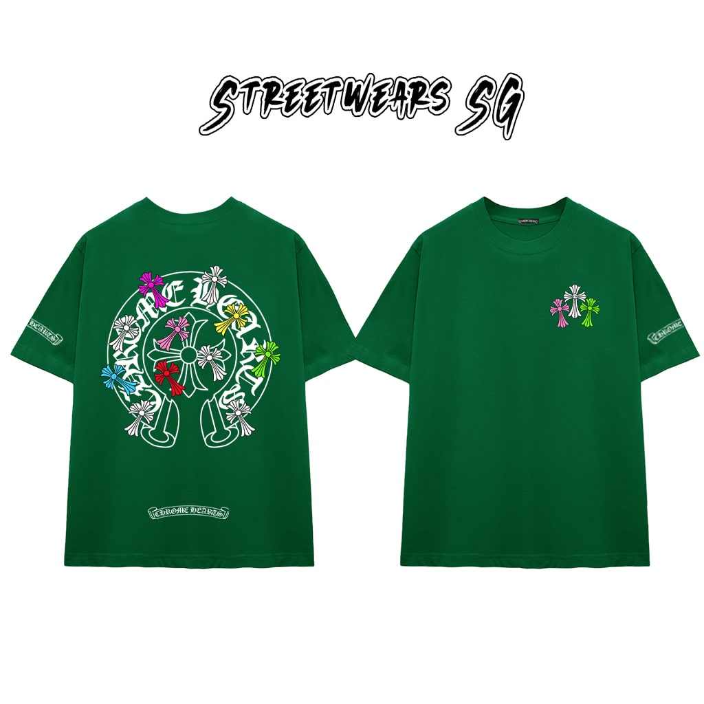 Áo Thun Chrome Heart Pop Art Cross Gothic Cotton Cao Cấp Form Rộng Unisex - Streetwears SG - CH47