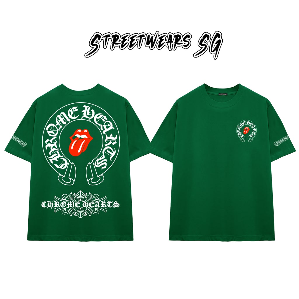 Áo Thun Chrome Heart Lick Tongue Gothic Cross Cotton Cao Cấp Form Rộng Unisex - Streetwears SG - CH32