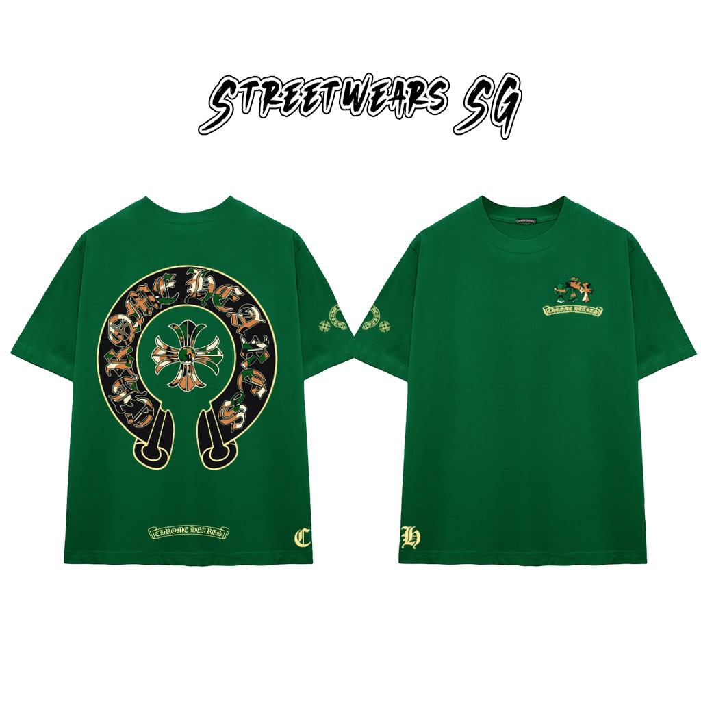 Áo Thun Chrome Heart Colorful Camo Emblem Cotton Cao Cấp Form Rộng Unisex - Streetwears SG - CH21
