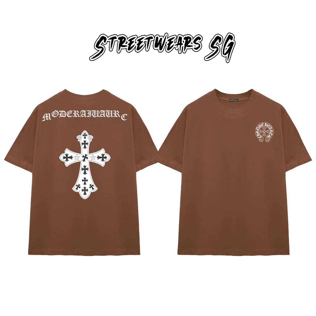 Áo Thun Chrome Moderaiiaurc Cross Cotton Cao Cấp Form Rộng Unisex - Streetwears SG - CH68