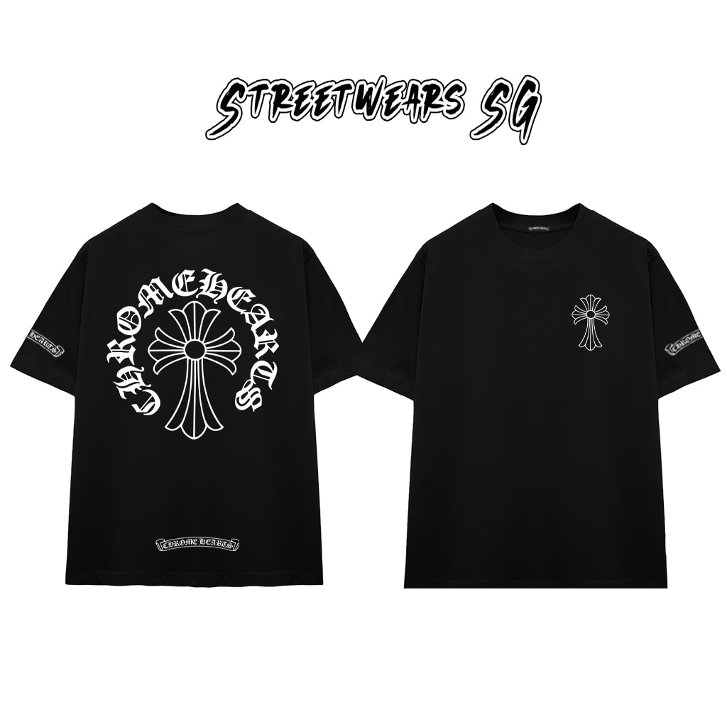 Áo Thun Chrome Heart Classic Graphics Cross Cotton Cao Cấp Form Rộng Unisex - Streetwears SG - CH52