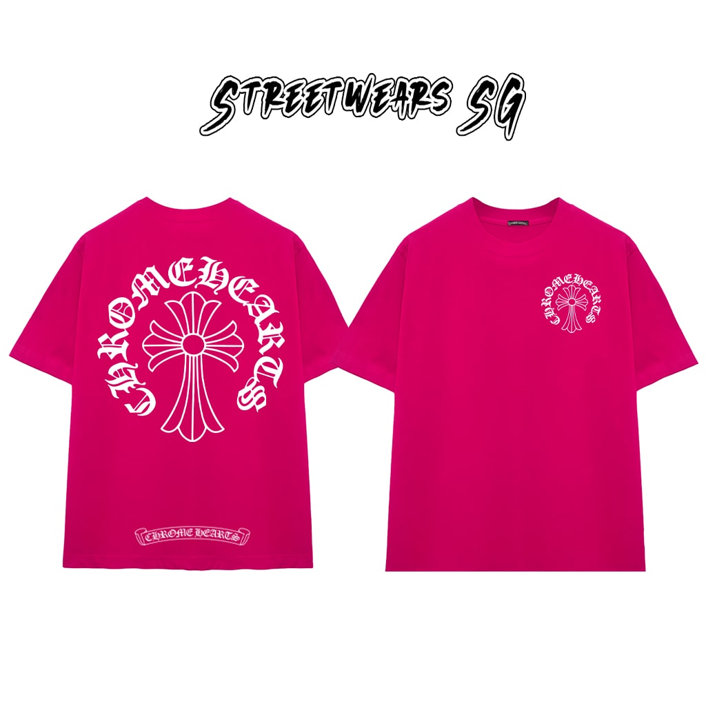 Áo Thun Chrome Heart Cross Basic Gothic Cotton Cao Cấp Form Rộng Unisex - Streetwears SG - CH43