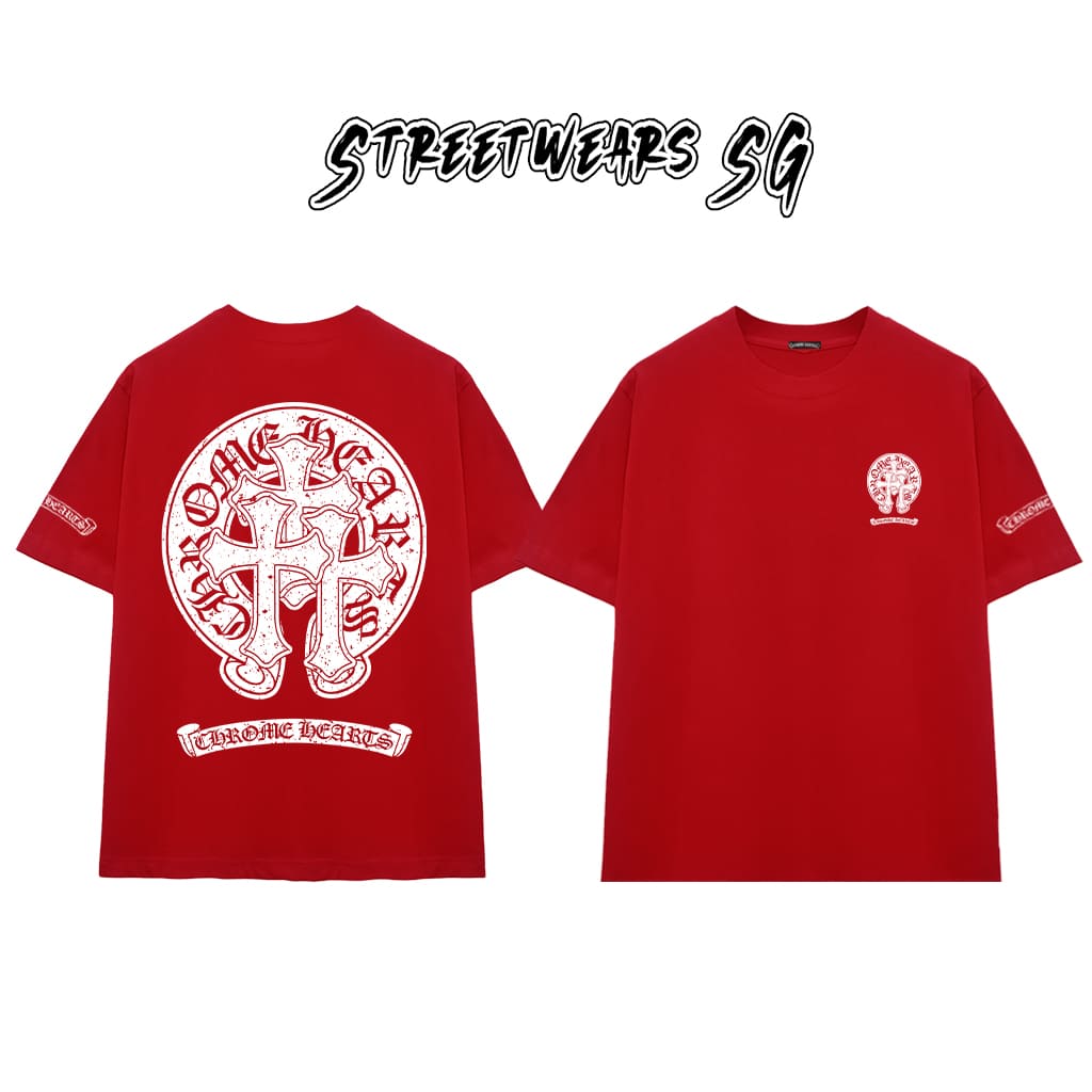 Áo Thun Chrome Medieval Cross Cotton Cao Cấp Form Rộng Unisex - Streetwears SG - CH101