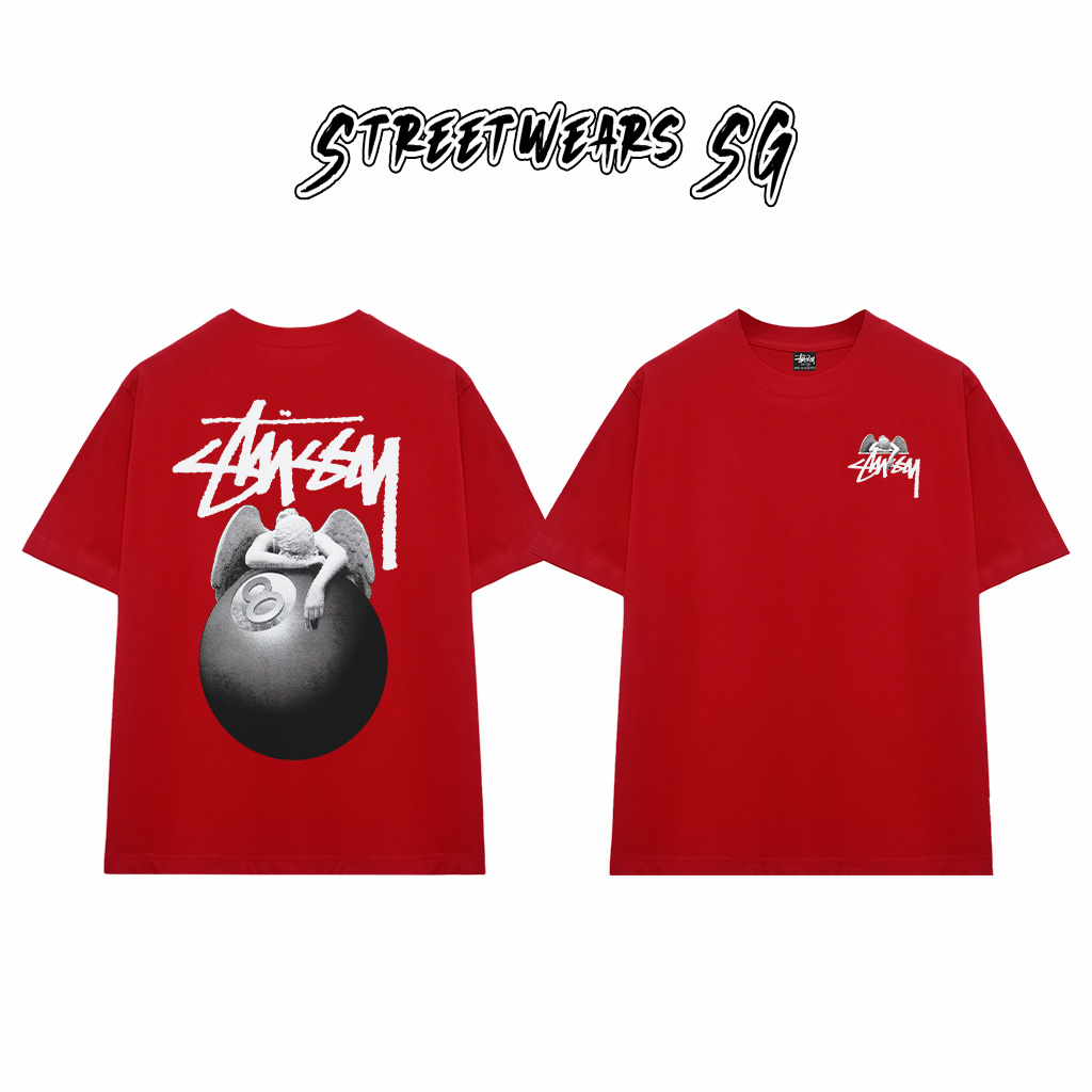 Áo Thun Stussy Angel 8 Ball Cotton Cao Cấp Form Rộng Unisex Streetwears SG – STU055