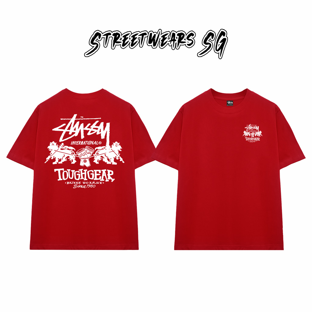 Áo Thun Stussy Tough Gear Lions Cotton Cao Cấp Form Rộng Unisex Streetwears SG – STU027