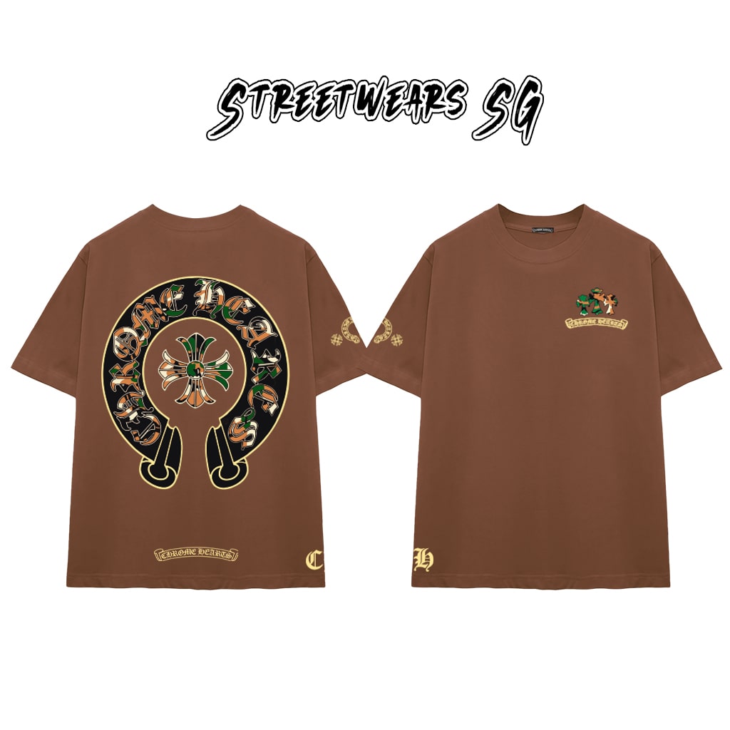 Áo Thun Chrome Heart Colorful Camo Emblem Cotton Cao Cấp Form Rộng Unisex - Streetwears SG - CH21
