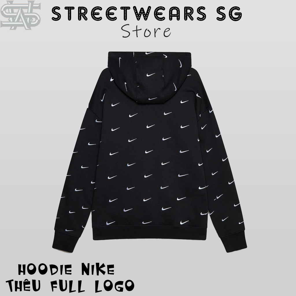 Hoodie Nike Thêu Full Logo - Cotton 100% - Áo Sử Dụng Bo Xịn - Mũ 2 Lớp - SWSG Store