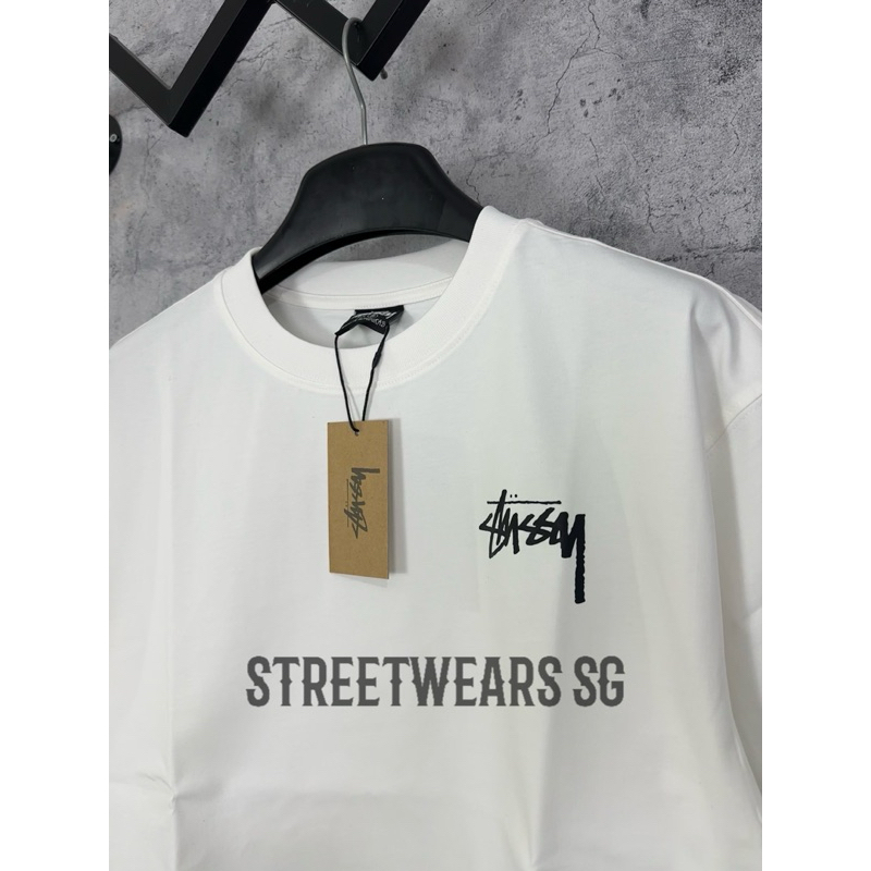 [Ảnh Thật] Áo thun Stussy nhện màu trắng cotton form rộng - Streetwears SG