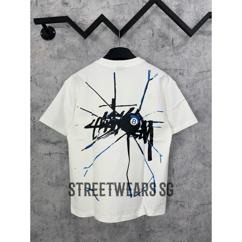 [Ảnh Thật] Áo thun Stussy nhện màu trắng cotton form rộng - Streetwears SG
