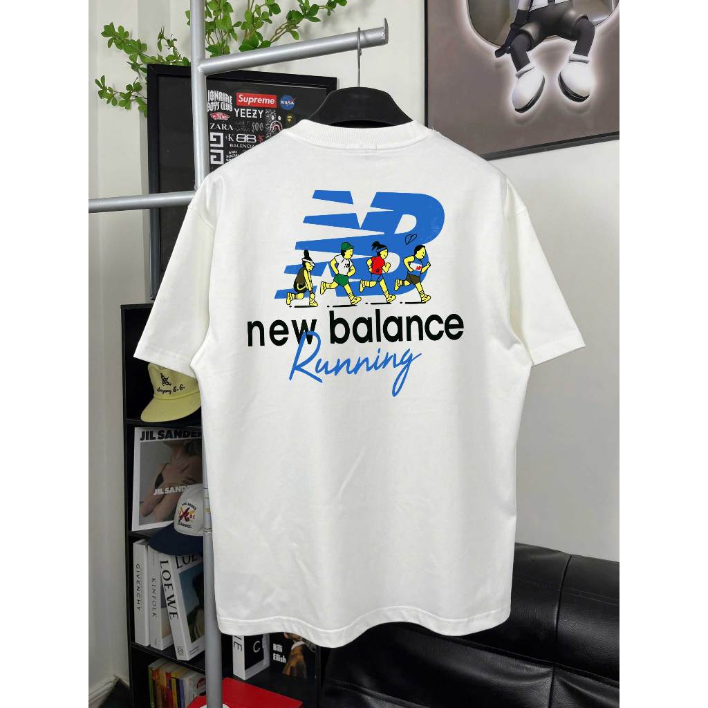 [Ảnh Thật] Áo Thun NB Running Unisex form rộng cotton - Streetwears SG