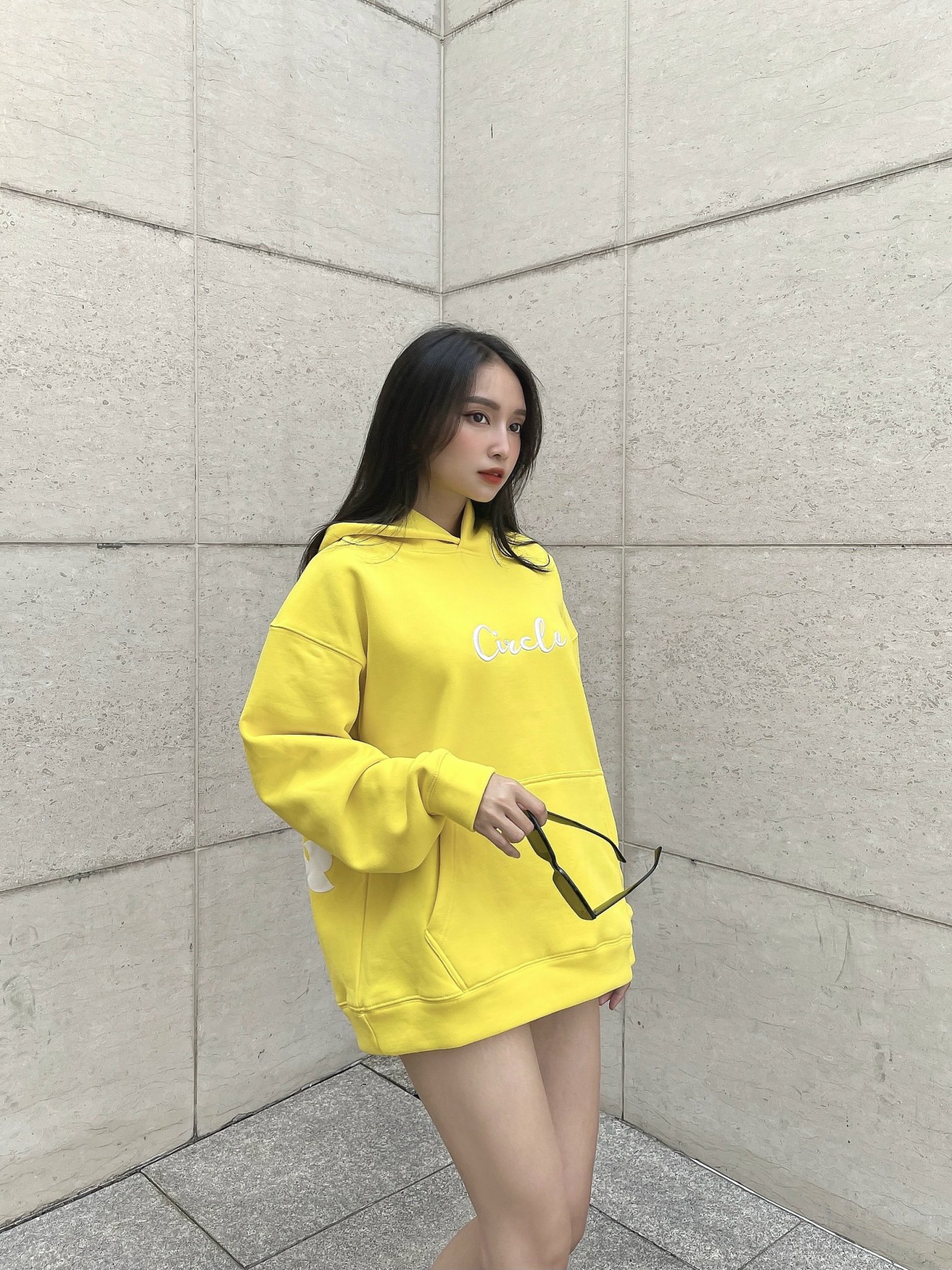 Áo Hoodie Circle Dont Worry Be Happy -Thêu Logo - In Nổi Sau Lưng