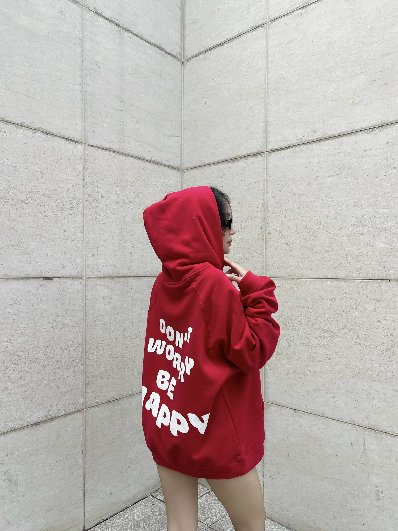 Áo Hoodie Circle Dont Worry Be Happy -Thêu Logo - In Nổi Sau Lưng