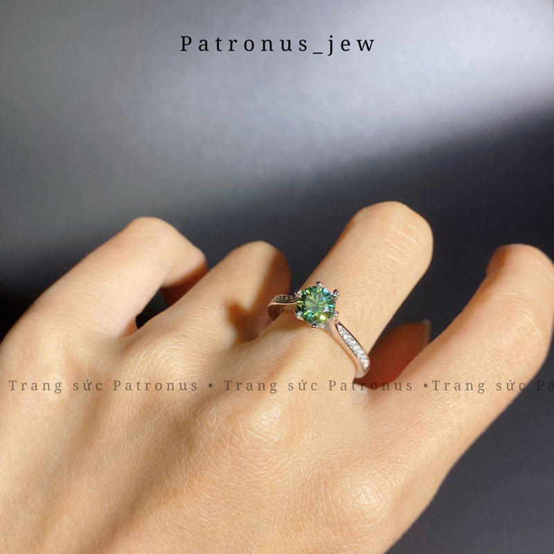 Nhẫn Queen Kim Cương Moissanite 6mm Kiểm Định GRA NQMOI23A Patronus