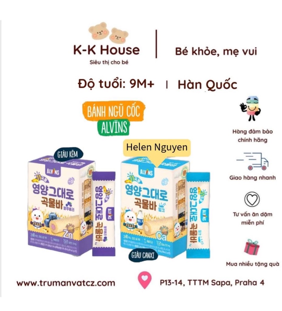BÁNH NGŨ CỐC CUỘN NHÂN KEM ALVINS 40G 10M+ Trùm Ăn Vặt Cz