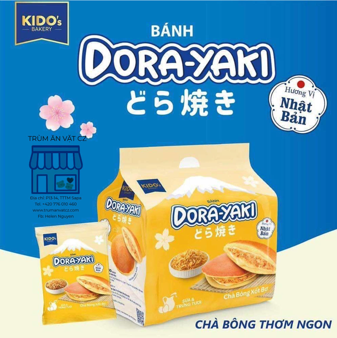 Bánh Dorayaki chà bông xốt bơ Kido's bao nhiêu calo