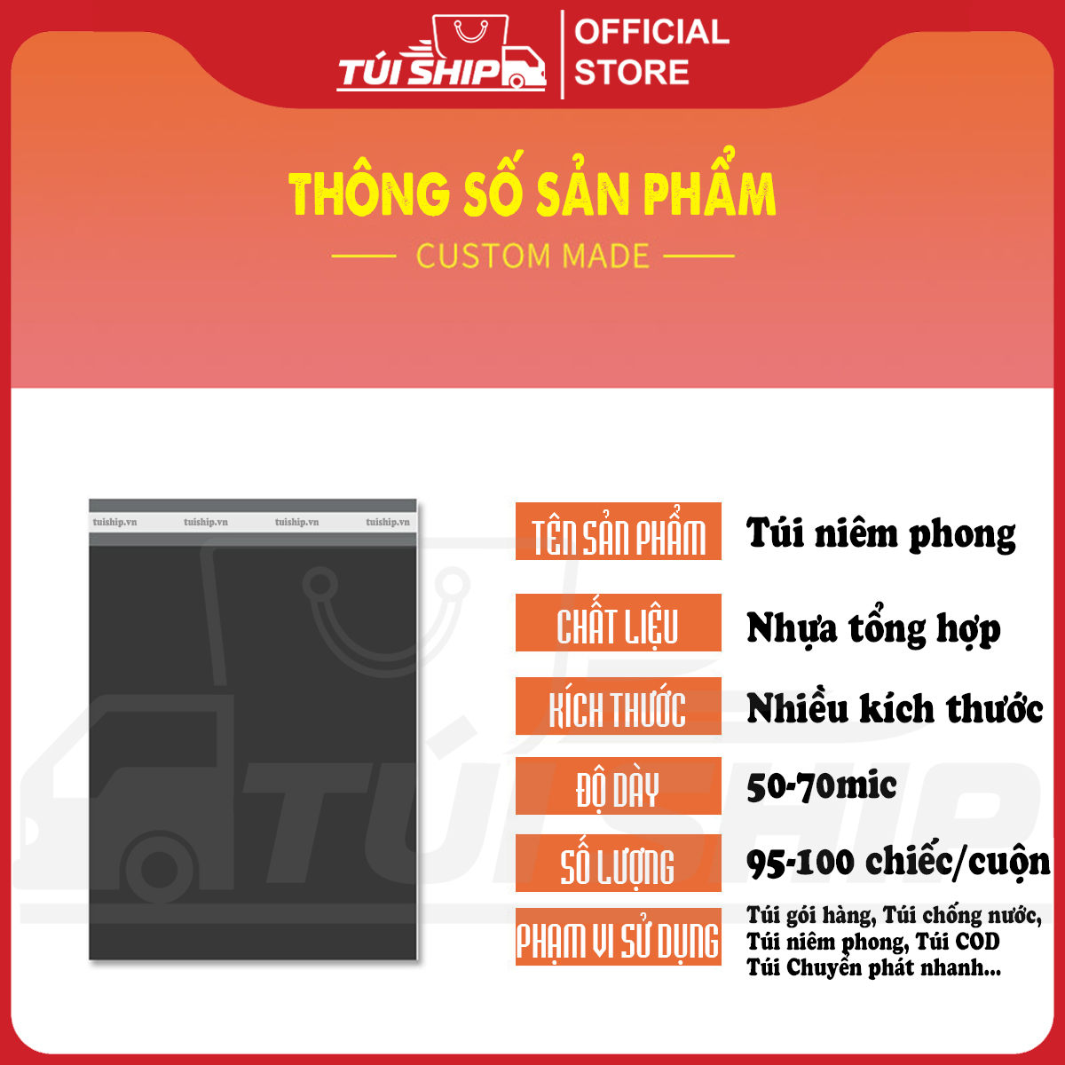 Túi Đóng Hàng, Túi Gói Hàng Niêm Phong Size 25x35 tối ưu chi phí - tiết kiệm - chất lượng