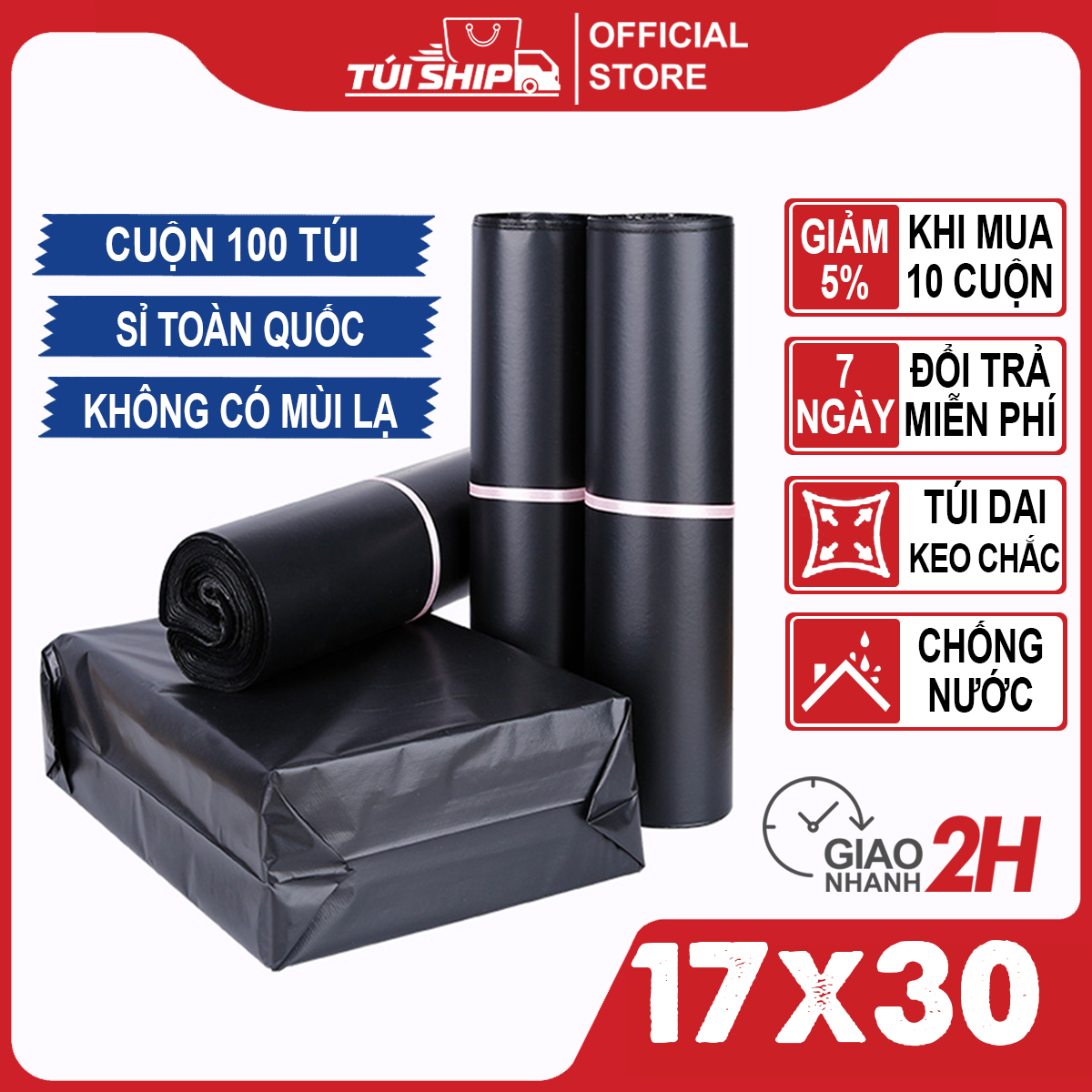 Túi Đóng Hàng, Túi Gói Hàng Niêm Phong Size 17x30 tối ưu chi phí - tiết kiệm - chất lượng