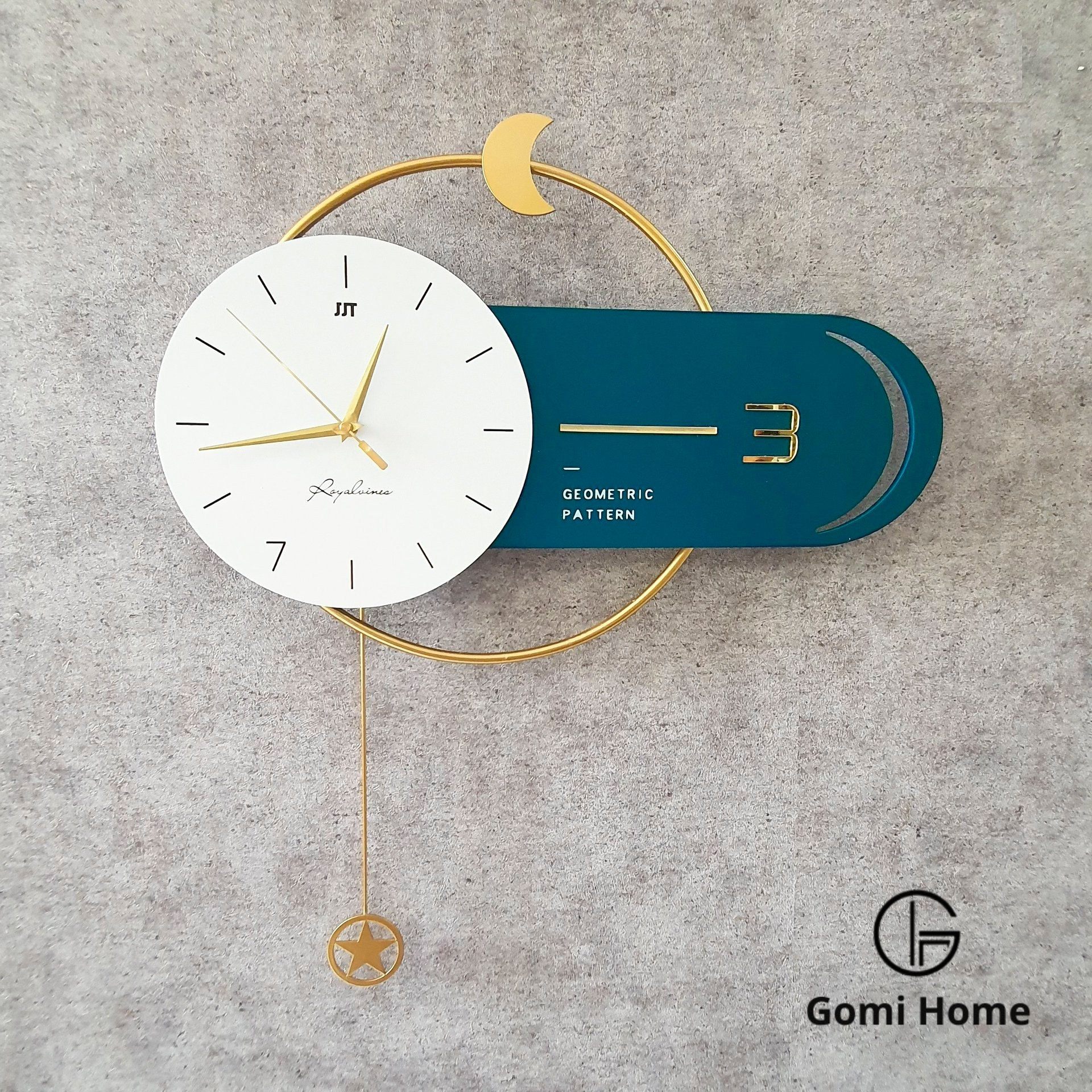 Đồng hồ con lắc mặt trăng ( xanh )