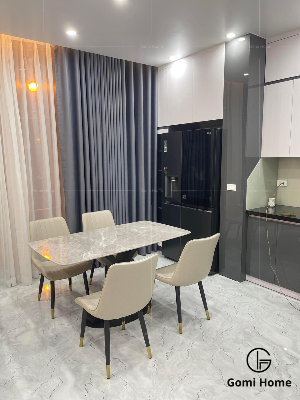 Bộ Bàn Ăn Chân X + 4 Ghế Loft