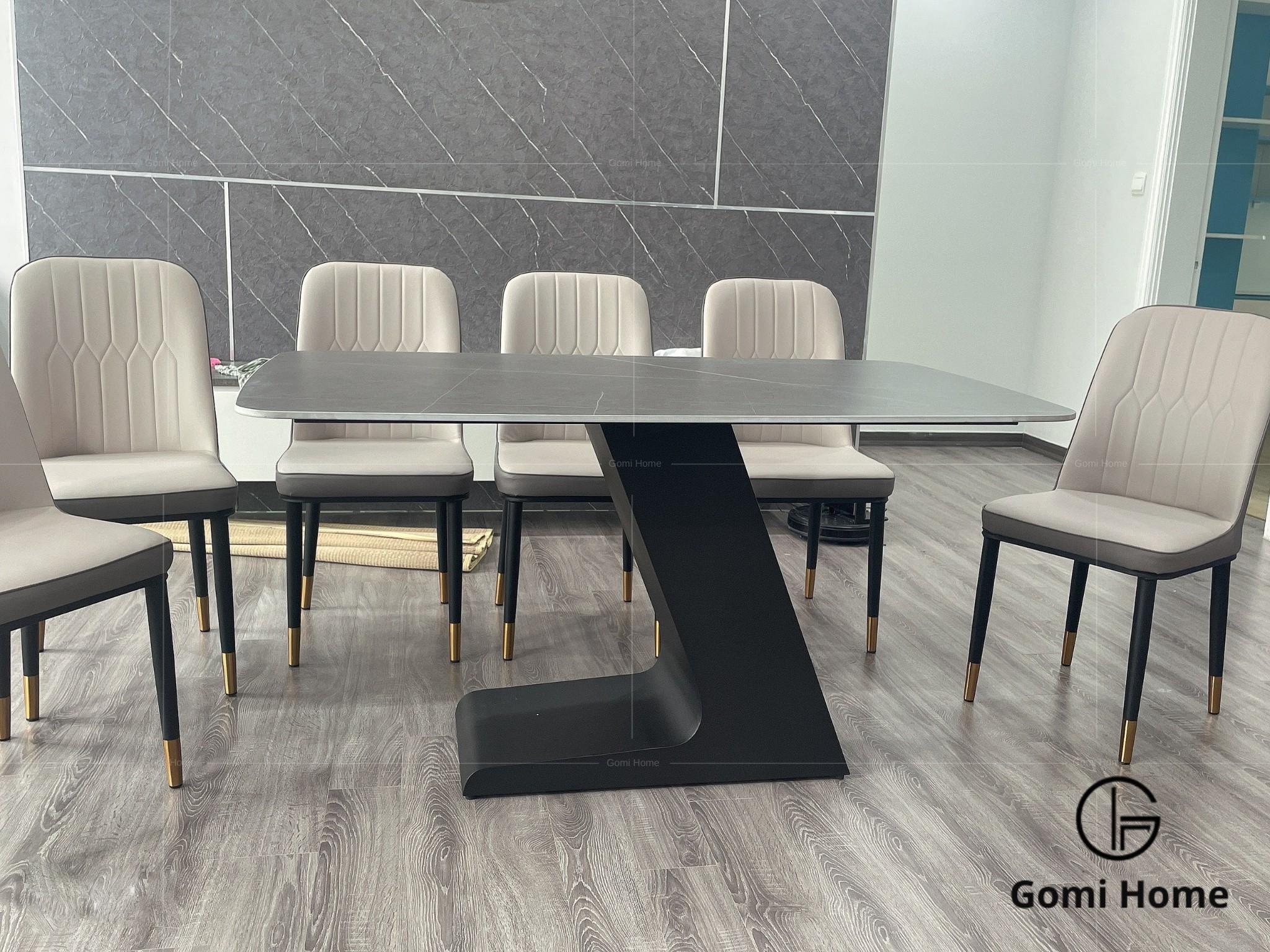 Bộ Bàn Ăn Chân Z + 6 Ghế Monet