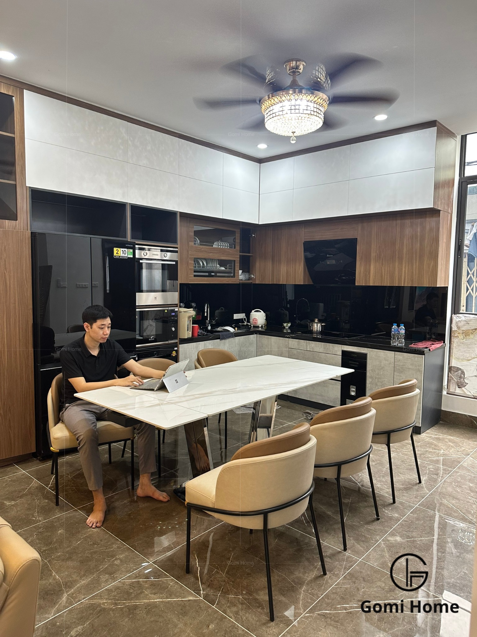 Bộ Bàn Ăn Thông Minh U Cao Cấp + 6 Ghế Minoti