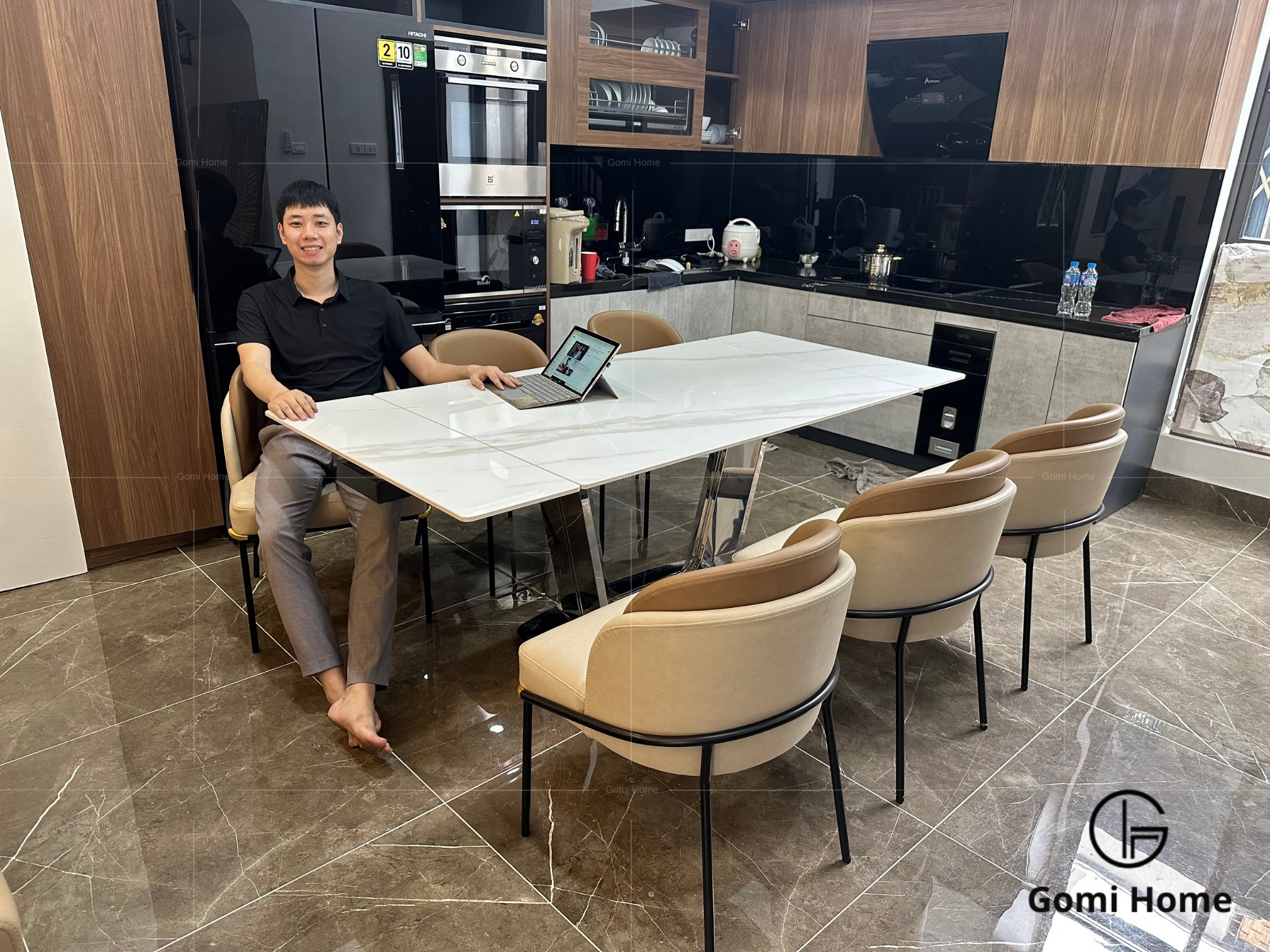 Bộ Bàn Ăn Thông Minh U Cao Cấp + 6 Ghế Minoti