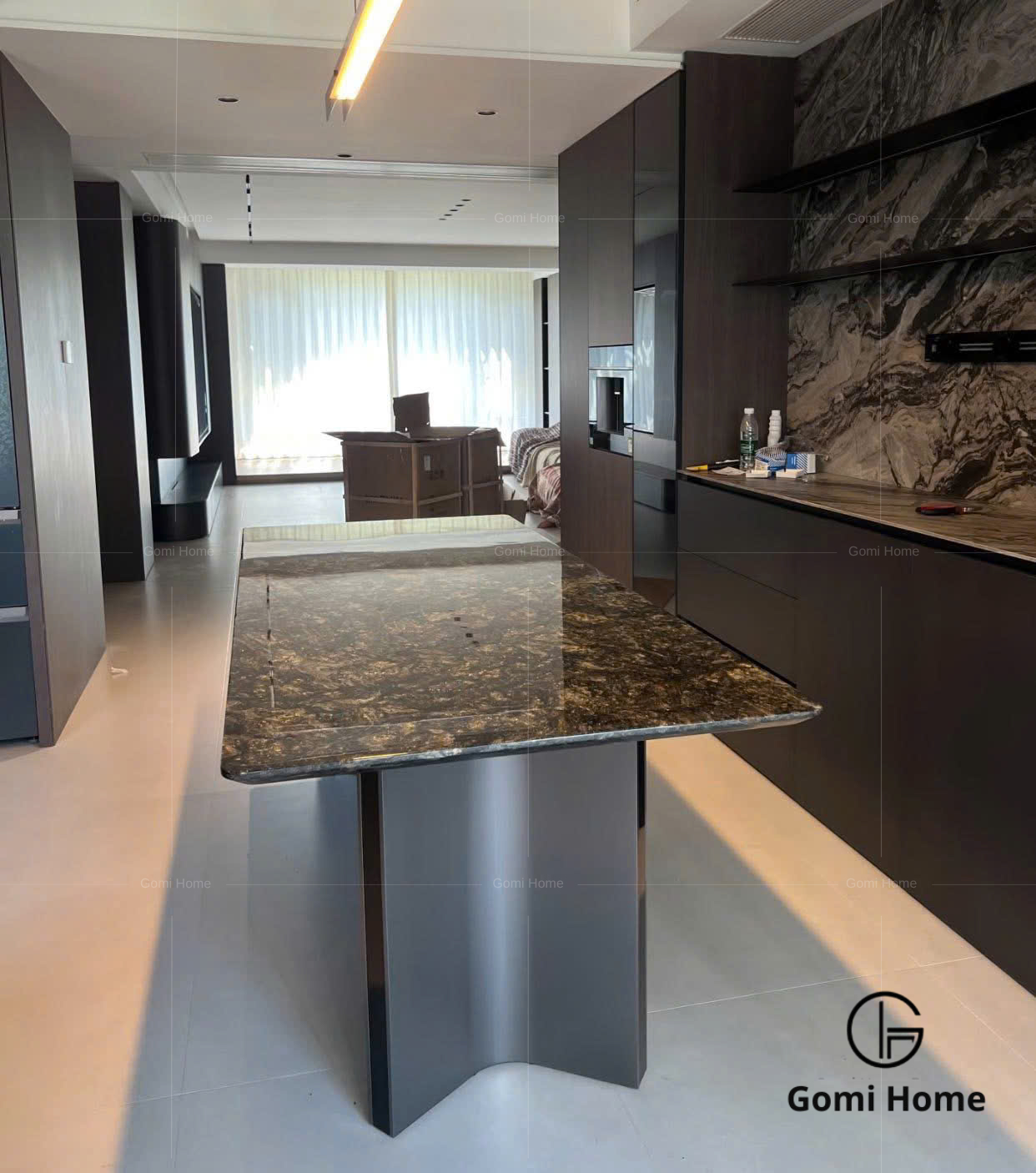 Bộ Bàn Ăn Chân Khế Xước ( Đá Siêu Tinh Thể )