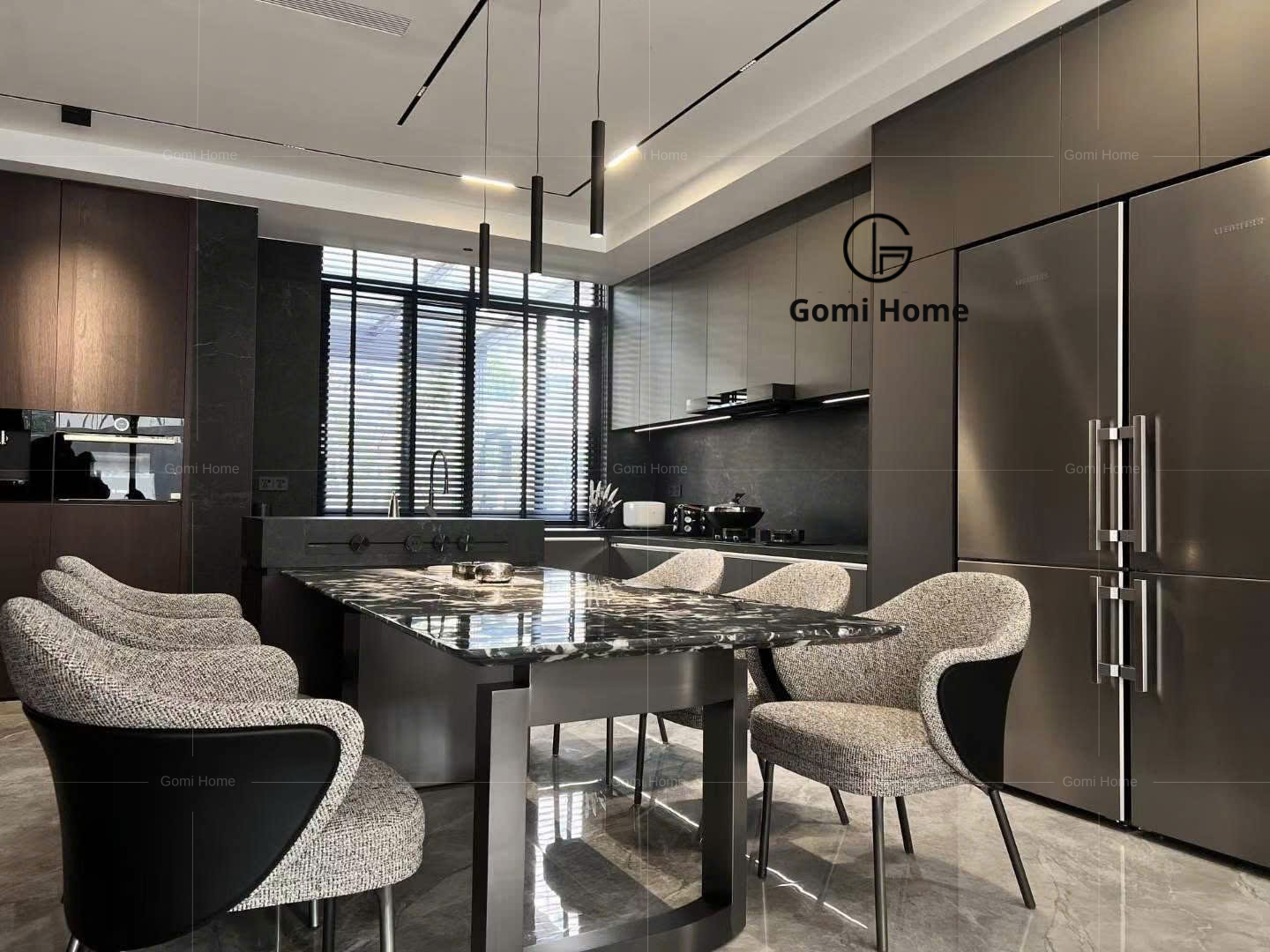 Bàn Ăn Chân Ponzo ( Đá Siêu Tinh Thể )