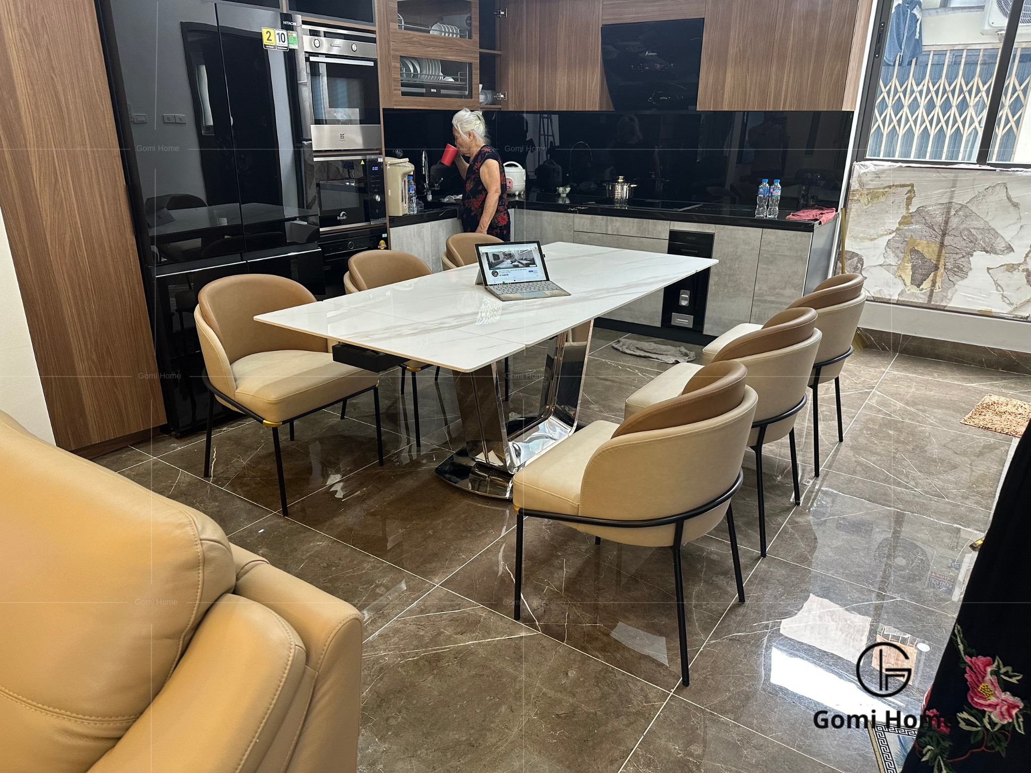 Bộ Bàn Ăn Thông Minh U Cao Cấp + 6 Ghế Minoti