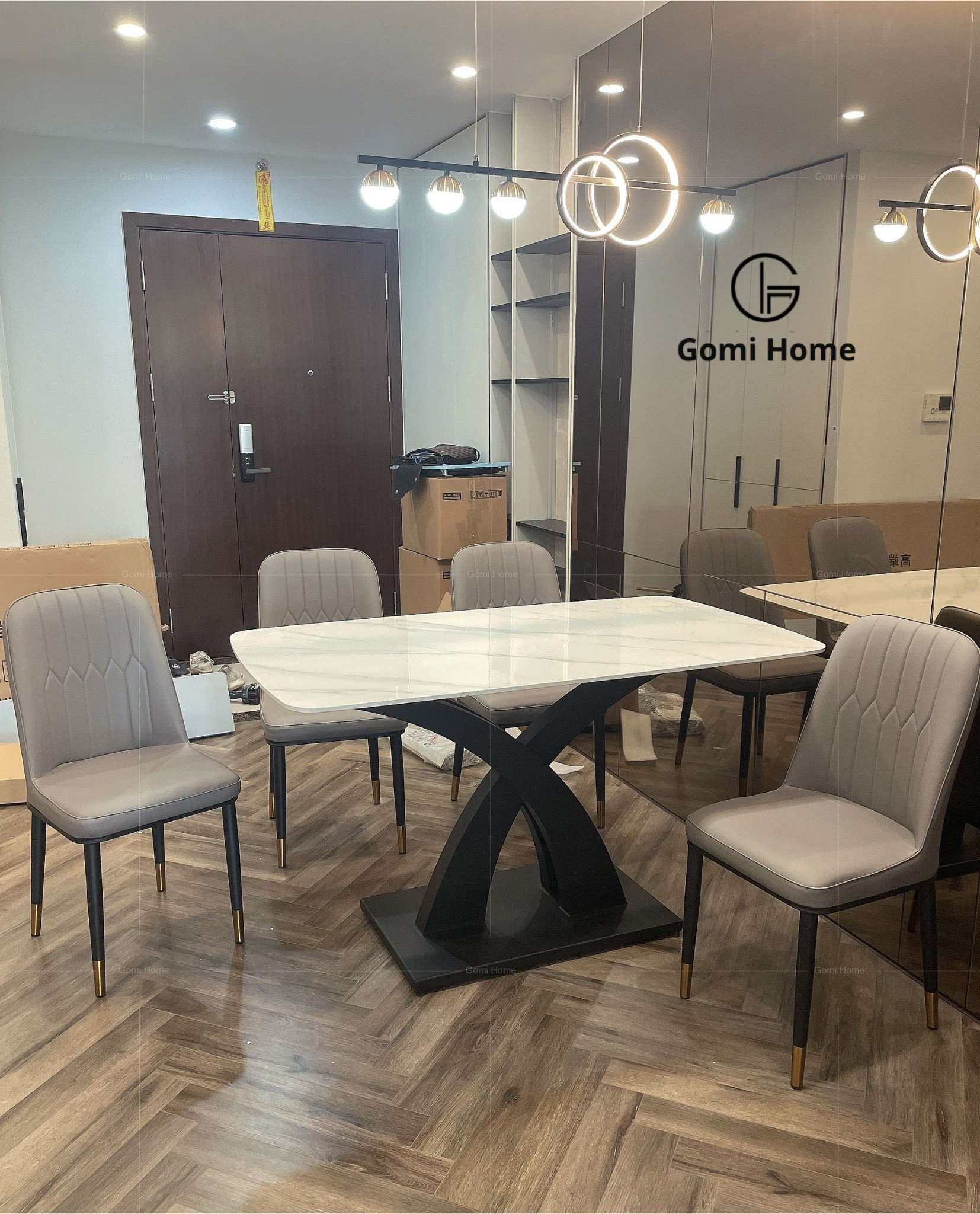 Bộ Bàn Ăn Chân Đan + 4 Ghế Monet